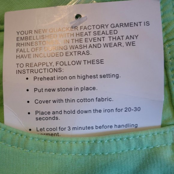 Quacker Factory Dream Jeannes NWT Lime Green Crop Pants size 6 - Picture 6 of 6